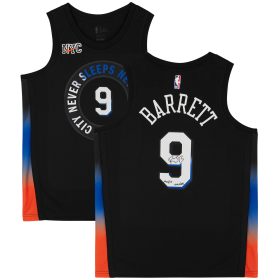 RJ Barrett New York Knicks Autographed Nike 2020-21 City Edition Swingman Jersey with Inscription