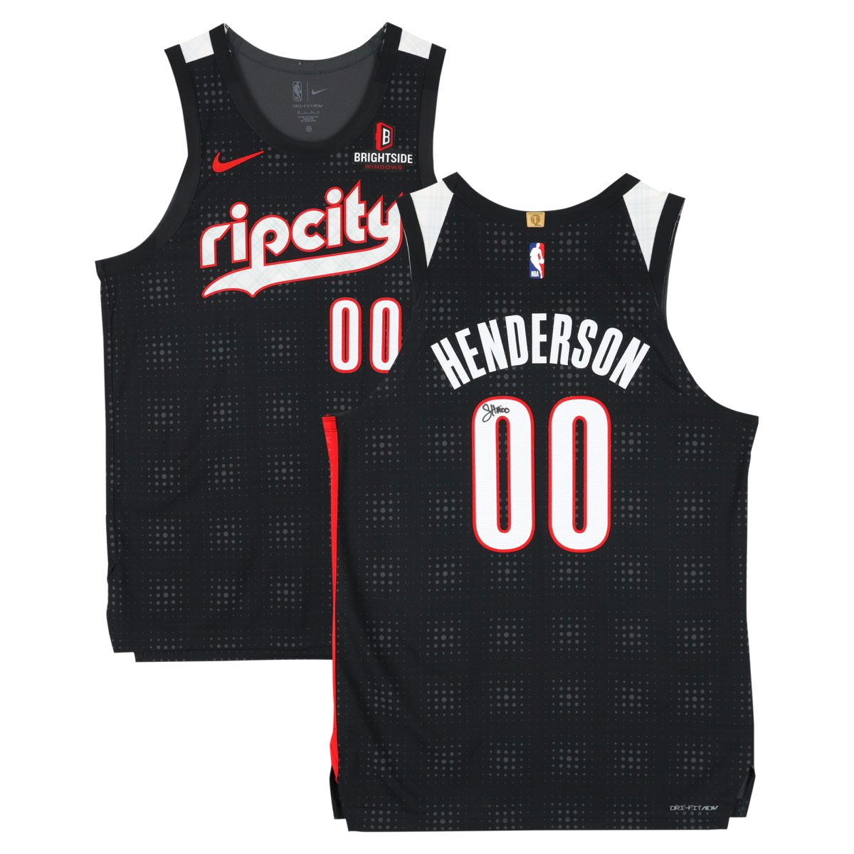 Scoot Henderson Portland Trail Blazers Autographed Black Nike 2024-25 City Edition Authentic Jersey
