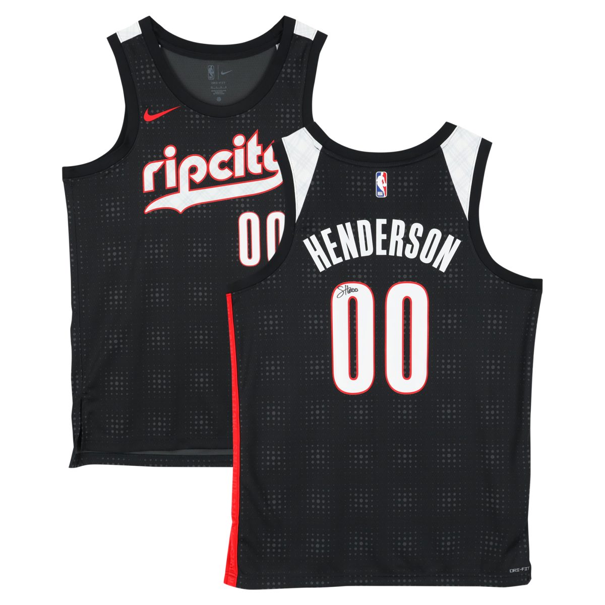 Scoot Henderson Portland Trail Blazers Autographed Black Nike 2024-25 City Edition Swingman Jersey