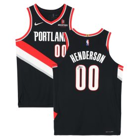 Scoot Henderson Portland Trail Blazers Autographed Black Nike Icon Edition Authentic Jersey