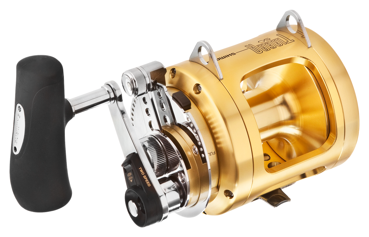 Shimano Tiagra Conventional Two-Speed Saltwater Reel - Right - 30 Size - Wide Spool