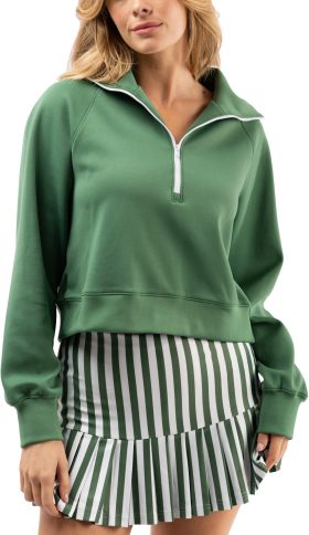 Smith & Quinn Womens The Nora Golf Pullover Sweatshirt - Green, Size: Large