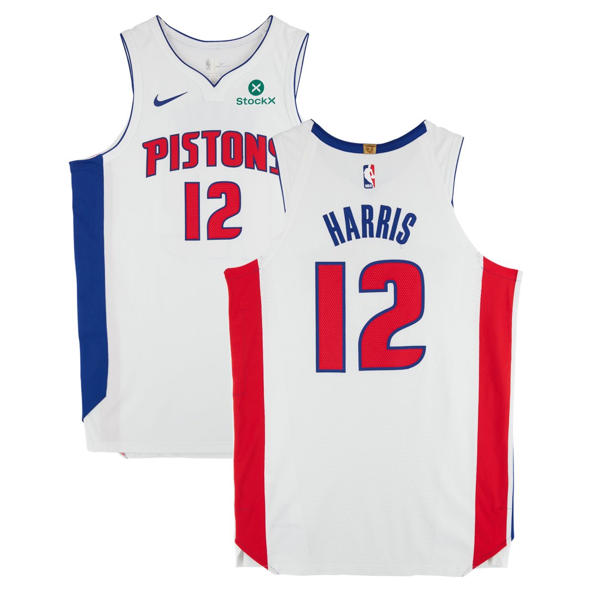 Tobias Harris Detroit Pistons Game-Used #12 White Nike Jersey vs. New York Knicks on April 27, 2025 - Round 1 Game 4 -Size 50+4