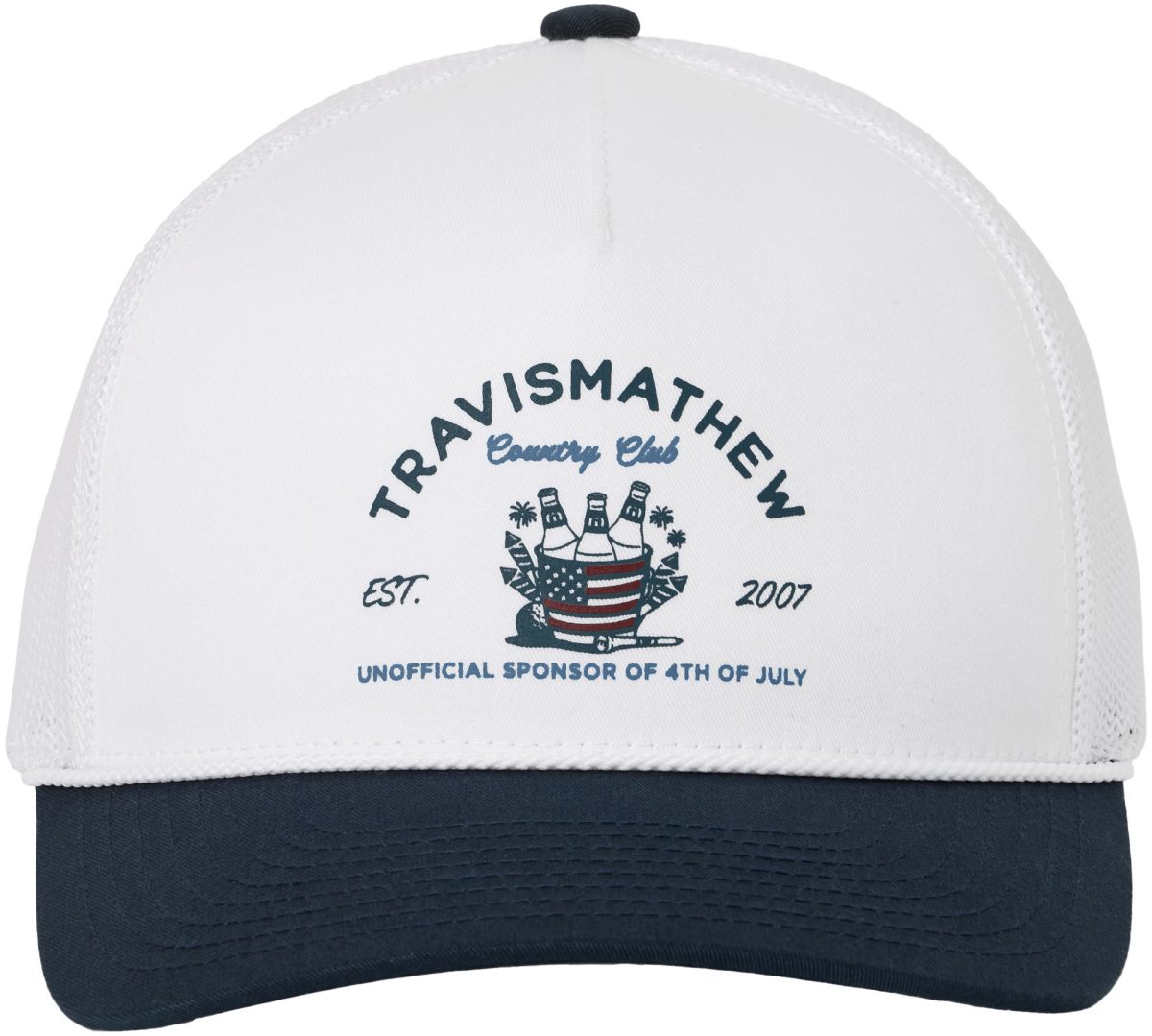 TravisMathew Firecracker Fiesta Snapback Men's Golf Hat - White