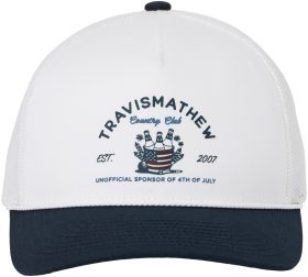 TravisMathew Firecracker Fiesta Snapback Men's Golf Hat - White