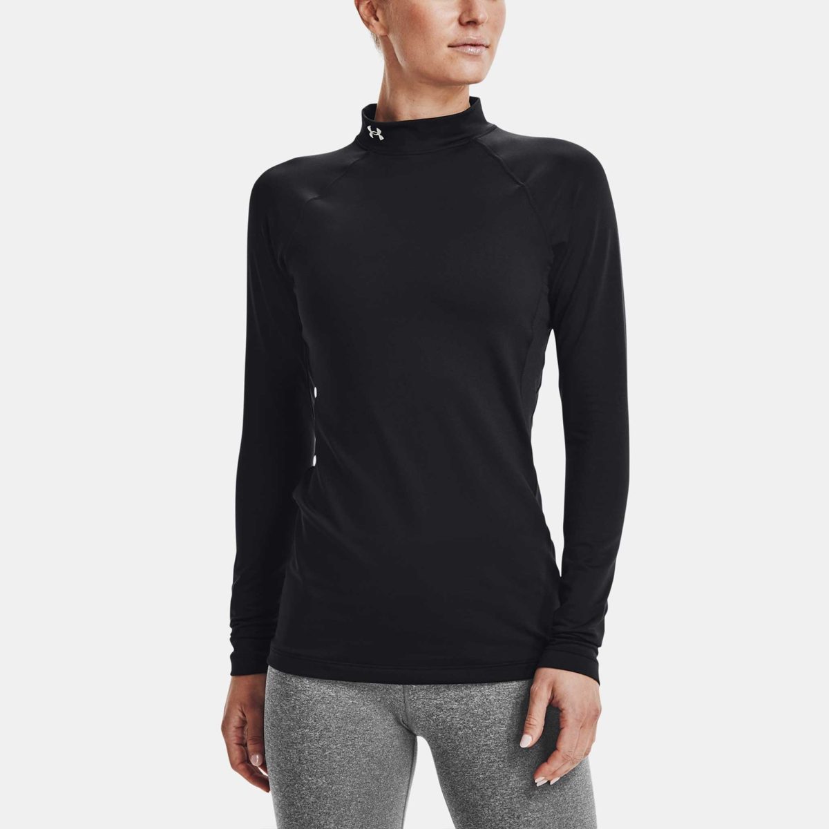 Under Armour ColdGear Mock Neck Long Sleeve Women's Running Apparel Black, Size XS