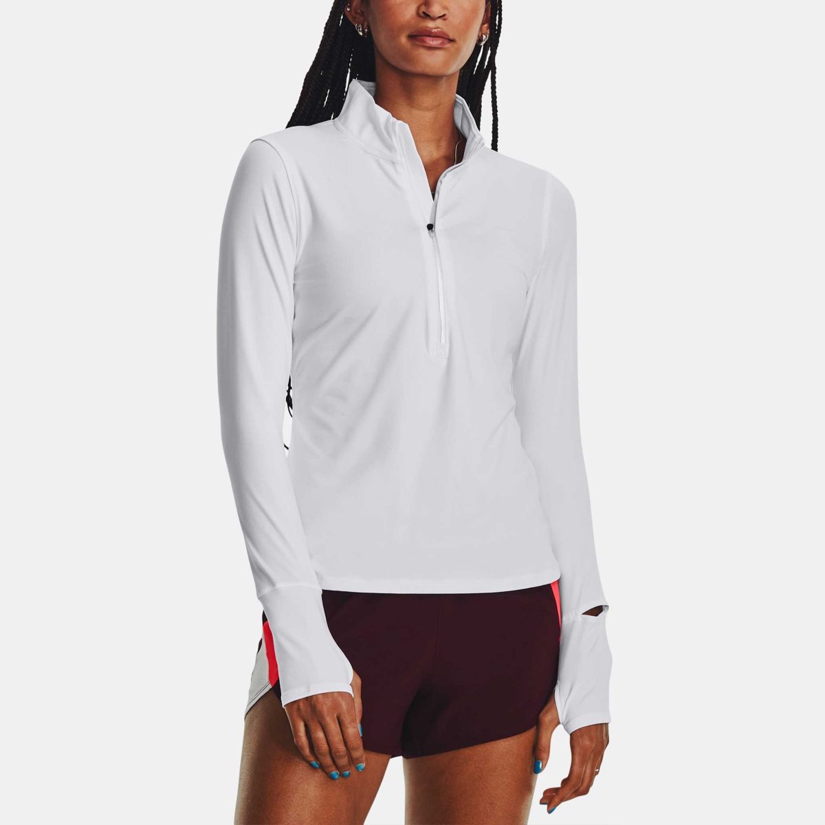 Under Armour Qualifier Run 1/2 Zip Women's Running Apparel White, Size Large