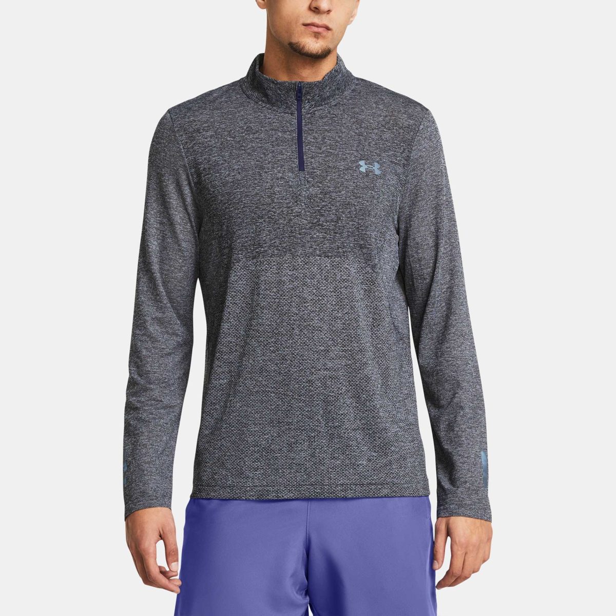 Under Armour Seamless Stride 1/4 Zip Men's Running Apparel Celeste, Size Small
