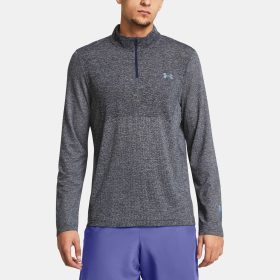 Under Armour Seamless Stride 1/4 Zip Men's Running Apparel Celeste, Size Small