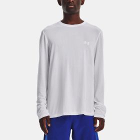 Under Armour Seamless Stride Long Sleeve Men's Running Apparel White, Size XL