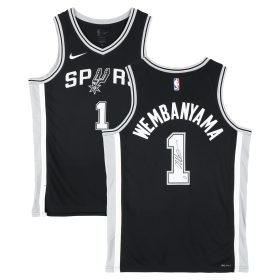 Victor Wembanyama San Antonio Spurs Autographed Black Nike Icon Edition Swingman Jersey with Hand Drawn :)