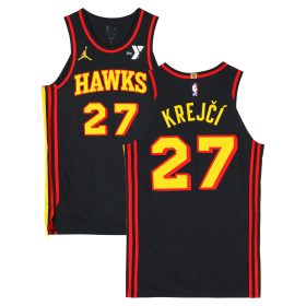 Vit Krejci Atlanta Hawks Game-Used #27 Black Jordan Brand Jersey vs. Milwaukee Bucks on March 30, 2025 - Size 48+4