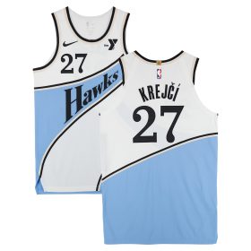 Vit Krejci Atlanta Hawks Game-Used #27 White Nike City Edition Jersey vs. Golden State Warriors on March 22, 2025 - Size 48+4