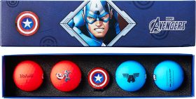 Volvik Vivid Soft Marvel Golf Ball Gift Set 2025 - Captain America