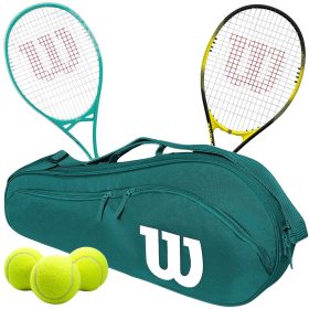 Wilson Essence + Energy XL Tennis Racquet Doubles Bundle w an Advantage 2.5 Tennis Bag and 3 Tennis Balls