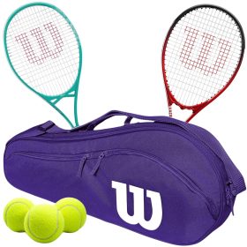 Wilson Essence + Pro Staff Precision Tennis Racquet Doubles Bundle w an Advantage 2.5 Tennis Bag and 3 Tennis Balls