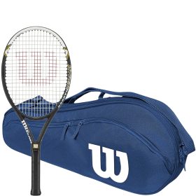 Wilson Hyper Hammer 5.3 Tennis Racquet Bundled w Advantage 2.5 Tennis Bag (Navy/White)