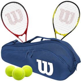 Wilson Pro Staff Precision + Energy XL Doubles Bundle w an Advantage 2.5 Bag and 3 Tennis Balls