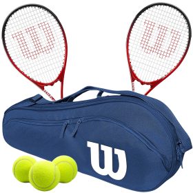 Wilson Pro Staff Precision XL 110 Tennis Racquet Doubles Bundle with an Advantage 2.5 Tennis Bag and 3 Tennis Balls