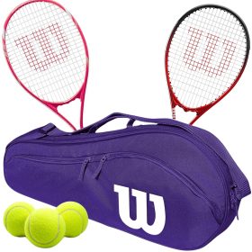 Wilson Tempest Pro Lite + Pro Staff Precision Tennis Doubles Bundle w 1 Advantage 2.5 Bag and 3 Tennis Balls