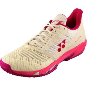 Yonex Women's Power Cushion AD-ACCEL All Court Tennis Shoes (Beige/Pink)
