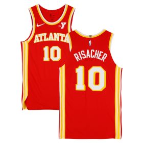Zaccharie Risacher Atlanta Hawks Game-Used #10 Red Nike Jersey vs. San Antonio Spurs on February 5 & Los Angeles Clippers on March 14, 2025 - Size 46+4