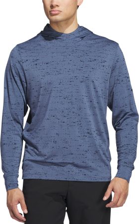 adidas Core Printed Lightweight Men's Golf Hoodie - Blue, Size: Small