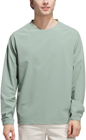 adidas Go-To Wind Crewneck Men's Golf Sweatshirt - Green, Size: Medium
