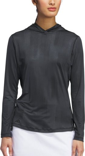 adidas Womens Ultimate365 Printed Golf Hoodie - Black, Size: X-Large