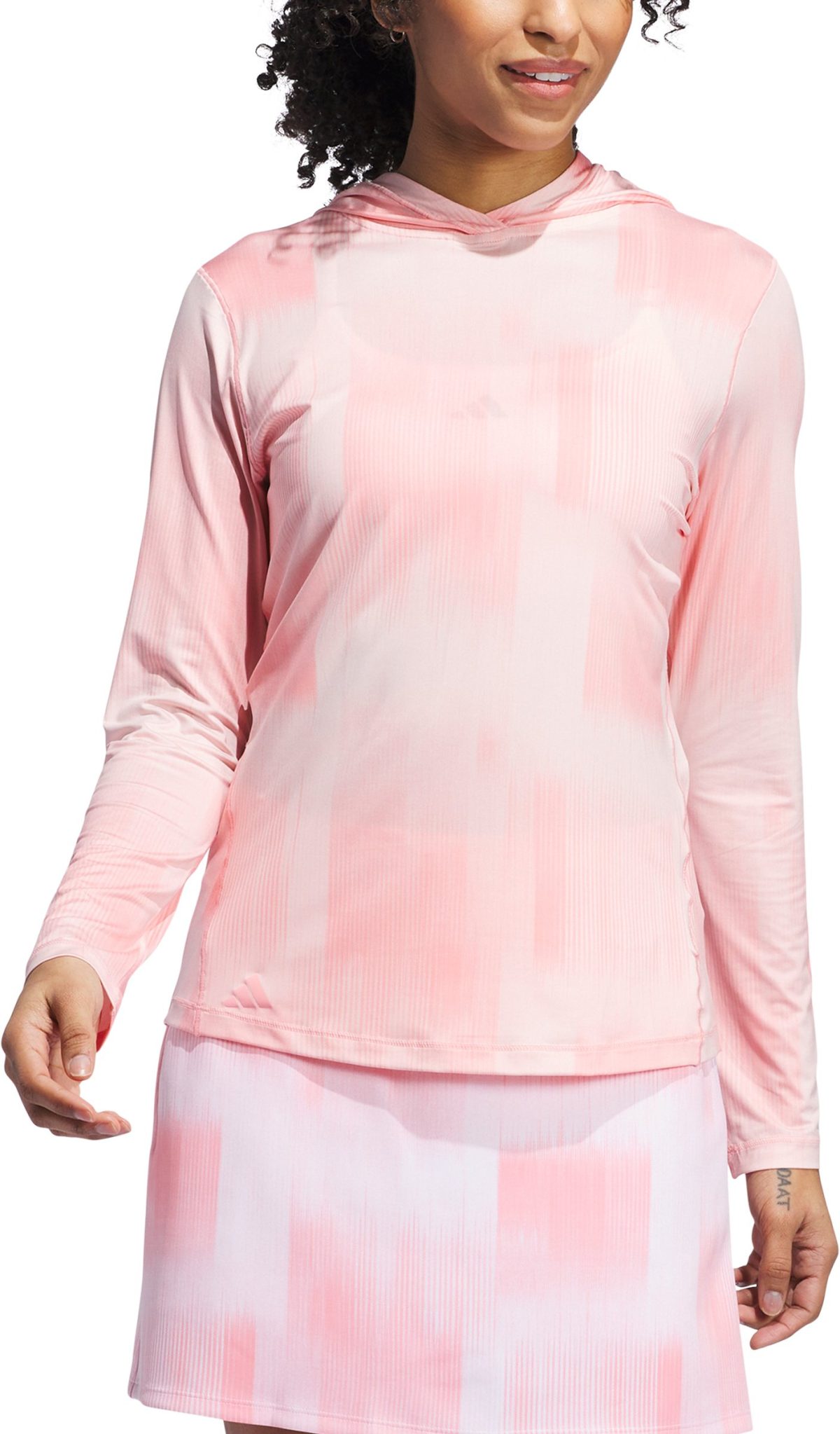 adidas Womens Ultimate365 Printed Golf Hoodie - Pink, Size: X-Small