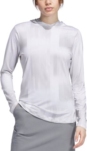adidas Womens Ultimate365 Printed Golf Hoodie - White, Size: X-Small