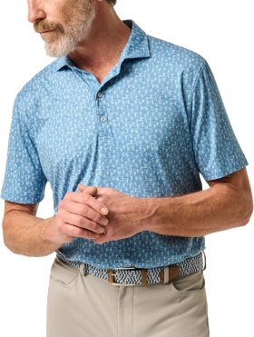 johnnie-O Mojave Featherweight Performance Men's Golf Polo - Blue, Size: Large