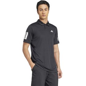 Adidas Men's Club 3 Stripes Polo Shirt (Black)