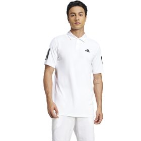 Adidas Men's Club 3 Stripes Polo Shirt (White)