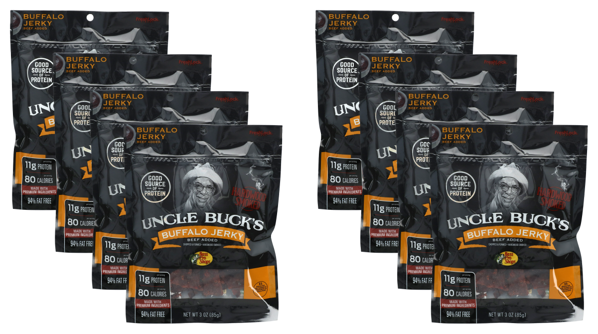 Bass Pro Shops Uncle Buck's Original Buffalo Jerky, Beef Added - 8 Pack
