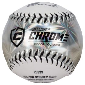 Franklin MLB Soft Strike Chrome Tee Ball in Size 9 in Silver/black
