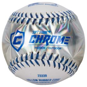 Franklin MLB Soft Strike Chrome Tee Ball in Size 9 in Silver/blue