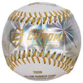 Franklin MLB Soft Strike Chrome Tee Ball in Size 9 in Yellow/silver