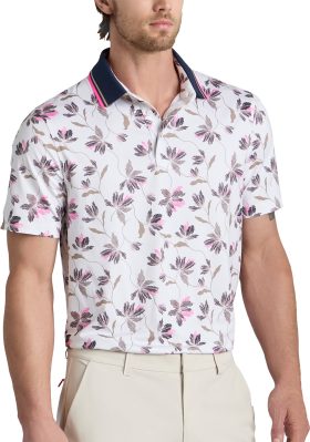 G/FORE Iris Tech Stretch Jersey Men's Golf Polo - White, Size: Large