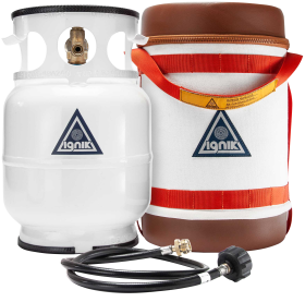 Ignik Gas Growler Deluxe Refillable Propane Tank Kit with Adaptor - White