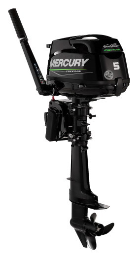 Mercury 5hp Tiller Propane Sail Power FourStroke Outboard Motor, 25" Shaft