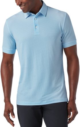 Mizzen+Main Copa Men's Golf Polo - Light Cyan - Blue, Size: Large - Classic