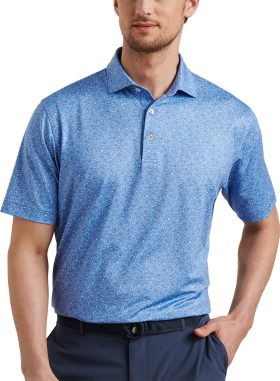 Peter Millar Champagne And Caviar Performance Jersey Men's Golf Polo - Blue, Size: Large