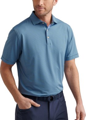 Peter Millar Hales Performance Jersey Men's Golf Polo 2025 - Green, Size: Large
