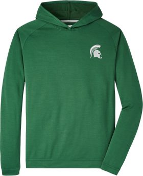 Peter Millar Michigan State Spartans Pine Performance Men's Golf Hoodie - Green, Size: Medium