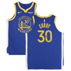 Stephen Curry Golden State Warriors Autographed Royal Nike Icon Edition Authentic Jersey with "Human Torch" Inscription - BAS