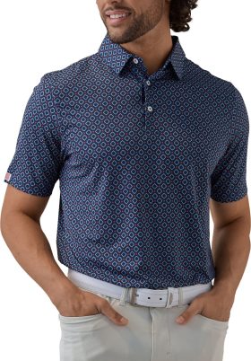 Straight Down All American Men's Golf Polo - Blue, Size: Large