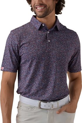 Straight Down American Muscle Men's Golf Polo - Blue, Size: Large