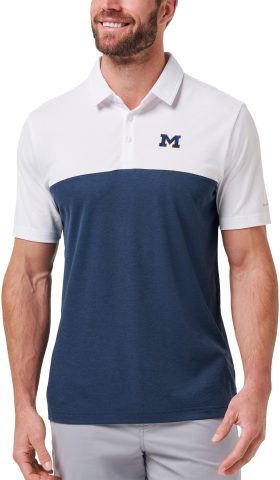 TravisMathew University of Michigan Drop Back Men's Golf Polo - White, Size: Large
