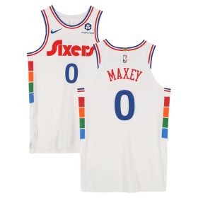 Tyrese Maxey Philadelphia 76ers Player-Issued #0 White Nike City Edition Jersey from the 2024-25 NBA Season - Size 48+4
